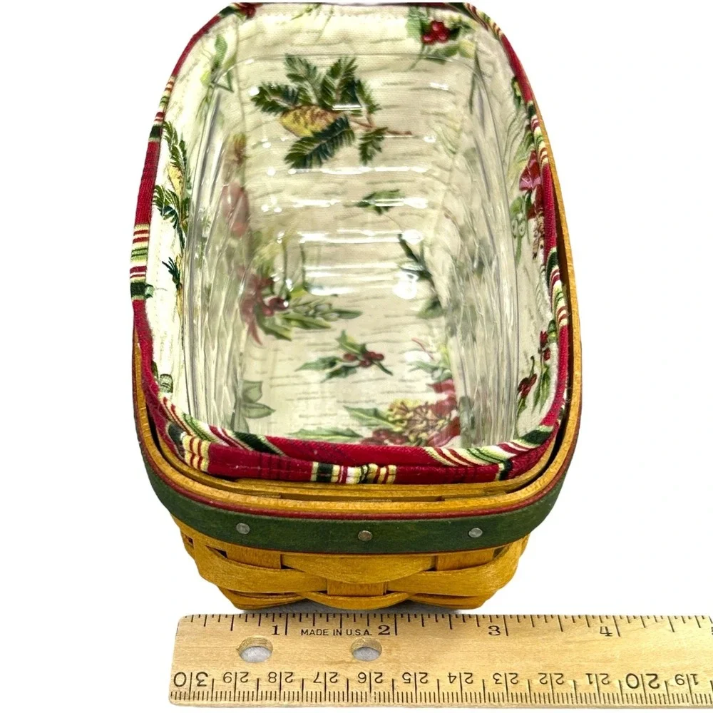 Longaberger HOLIDAY HELPER Sleigh Basket with Liner Protector 2007 USA